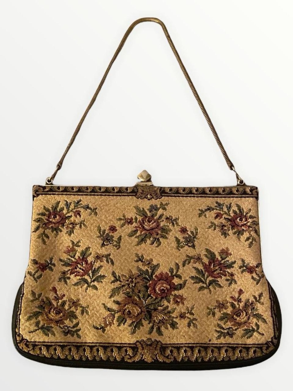 Vintage Floral Bag in Gold